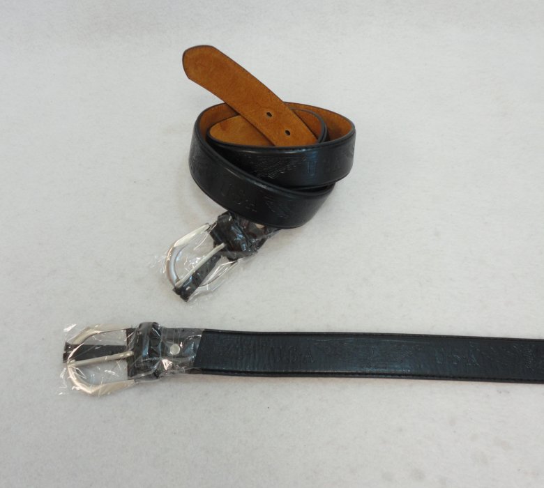 BELT--Wide Black [USA/Eagle] L Only